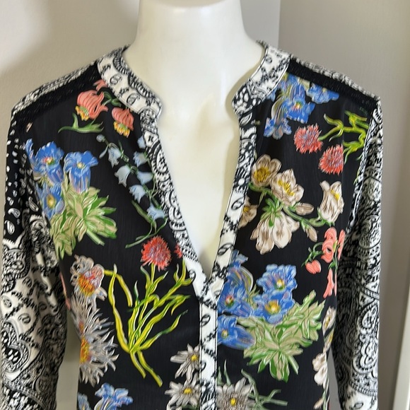 Anthropologie Tiny Lacona Popover Top Floral Boho Colorful Flowy Shirt Sz S - Picture 4 of 13
